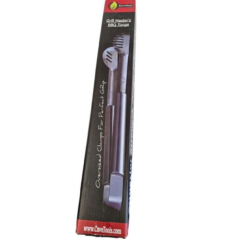 Cave Tools 17 Stainless Steel Grill Tongs with Locking Bracket