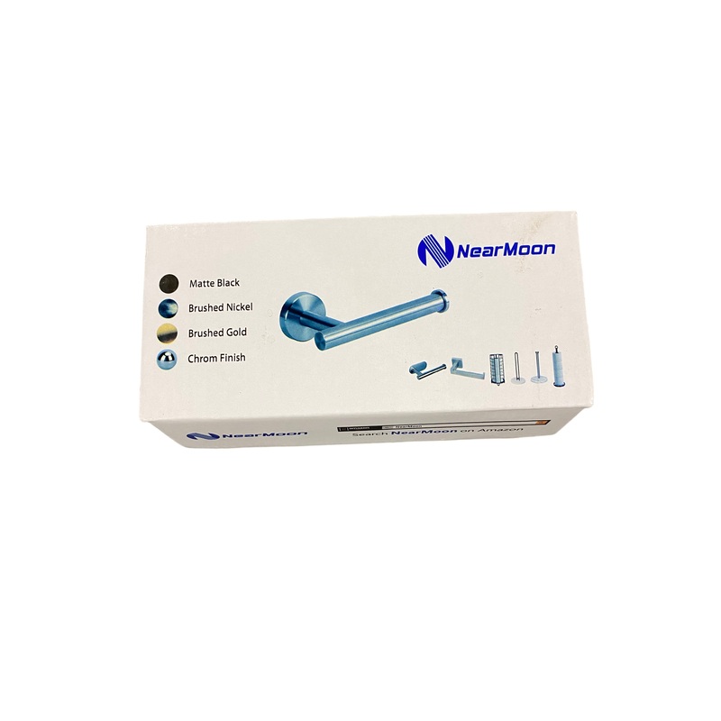 NearMoon, Bath, Toilet Paper Holder, 2 Pieces, Bathroom, Hardware, Set, Premium, 304 Stainless Steel, Towel Rack, Wall Mounted, (Brushed Nickel)