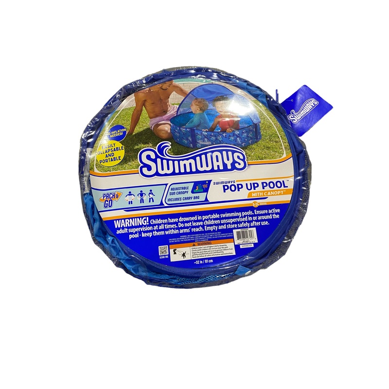 Swimways, Pop-Up Pool, Canopy, Carrying Case, Foldable, 9-24 Months, 32