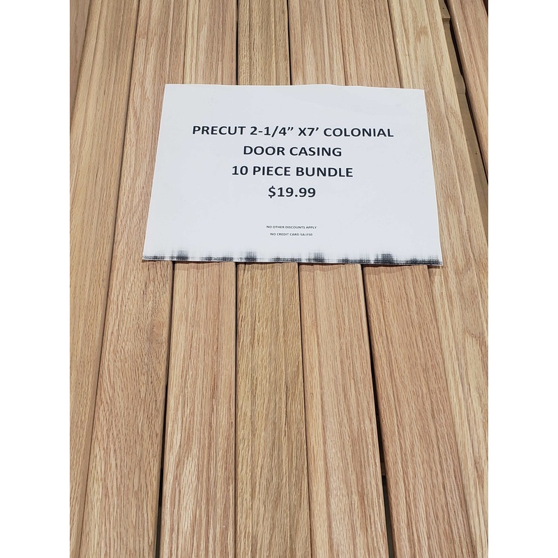 $19.99 TRIM BUNDLE – 2 1/4 X 7′ Colonial Door Casing (10 pcs) IN STORE PICKUP ONLY