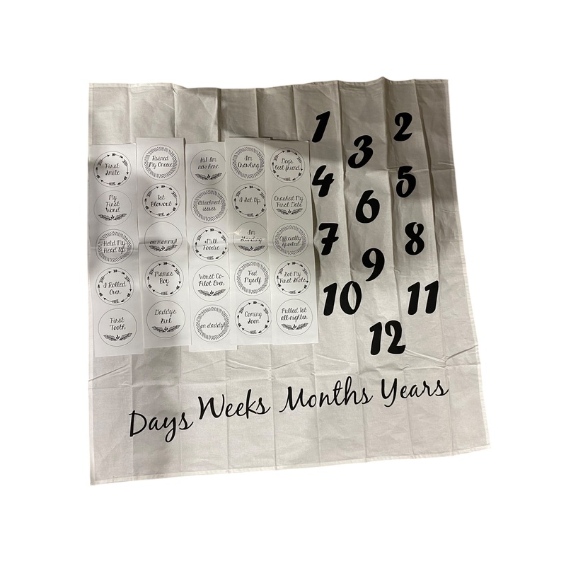 Baby, Milestone, Photography, Blanket, Unisex, White