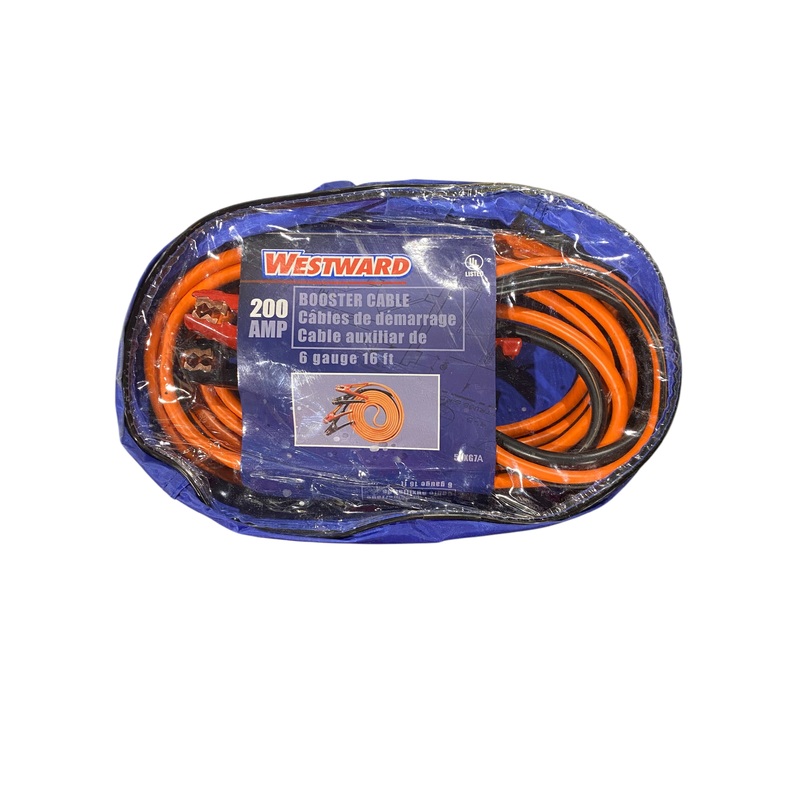 Booster Cable, SD, 6 AWG, 16 Ft, Std Jaw, 200 amp, 5RXG7A