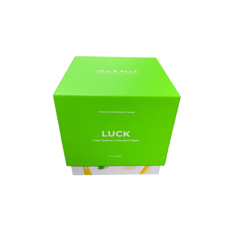 Luck, Crystal, Manifestation, Candle, 14oz, Infused, Clear, Quartz, Prosperity, Wisdom, Abundance