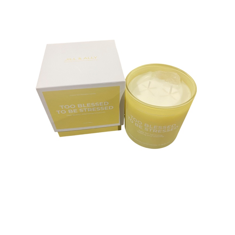Too Blessed To Be Stressed, Wild Honey, Hyacinth, Clear Quartz, 14oz