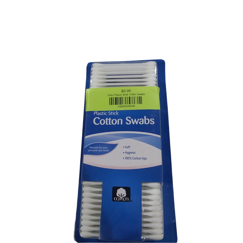 300ct Plastic Stick Cotton Swabs