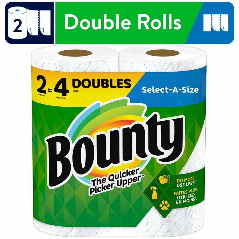 Bounty Select-A-Size Paper Towels, Double Rolls, White, 98 Sheets Per Roll, 2 Count STORE PICKUP ONLY