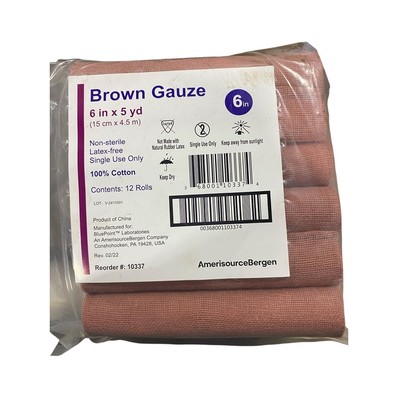 Brown, Gauze, 6 x 5 yd,  12 pack