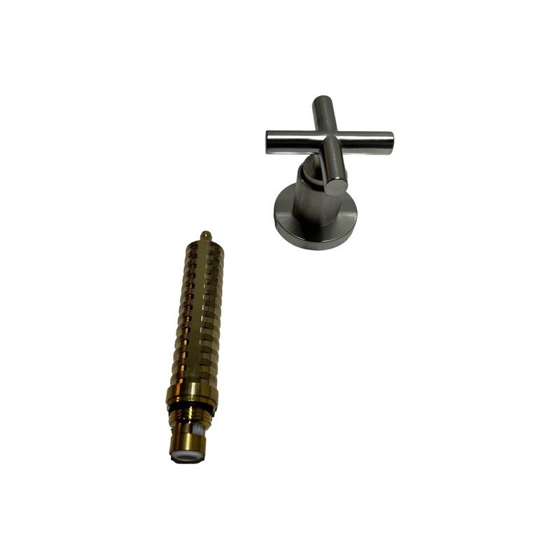 Dornbracht 36607892-06 Tara 1/2 Inch Clockwise Closing Volume Control with Cross Handle, Platinum Matte, New In Box