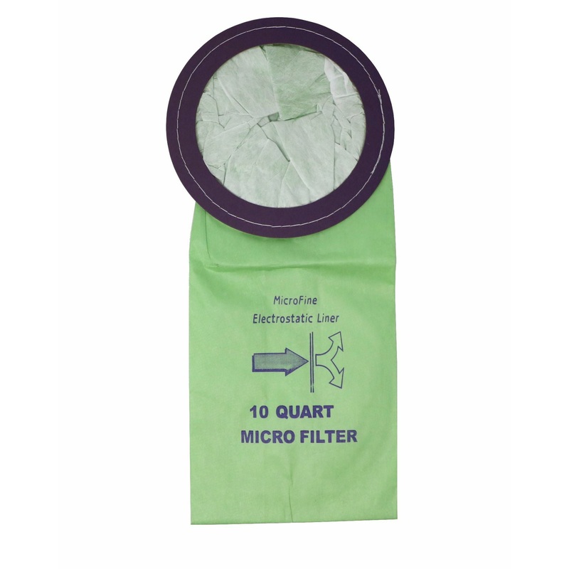 Eco Green Micro-Lined 2-Ply Back Pack Vacuum Bags (10/Pk)