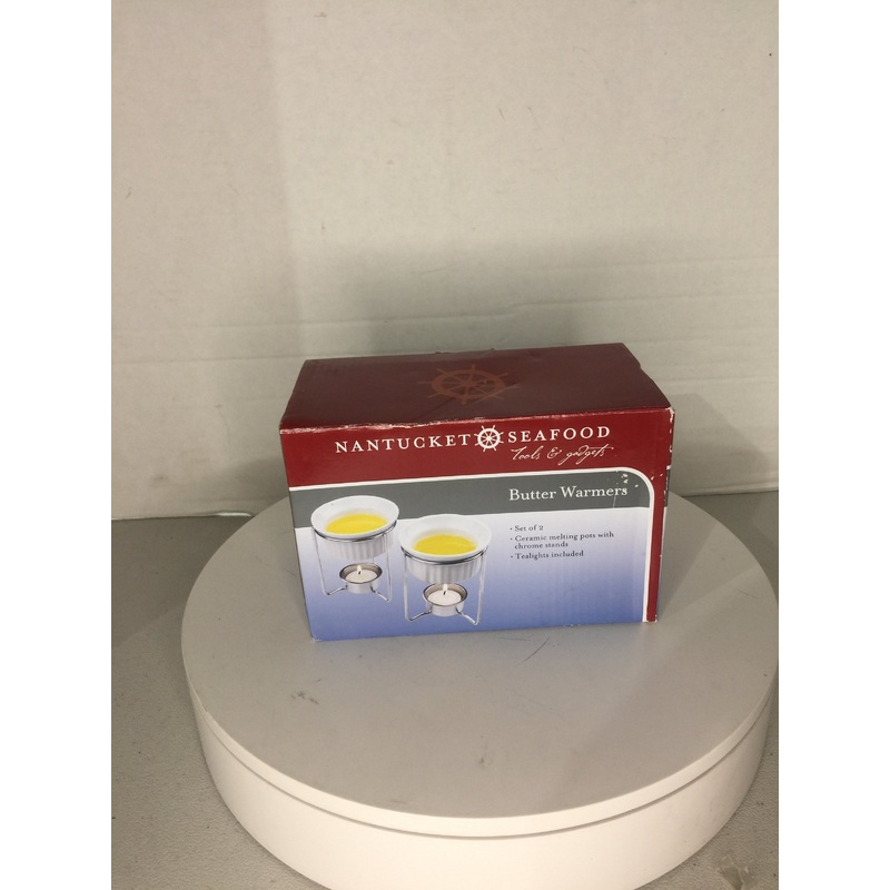 Nantucket Seafood Ceramic Butter Warmers, Set of Two