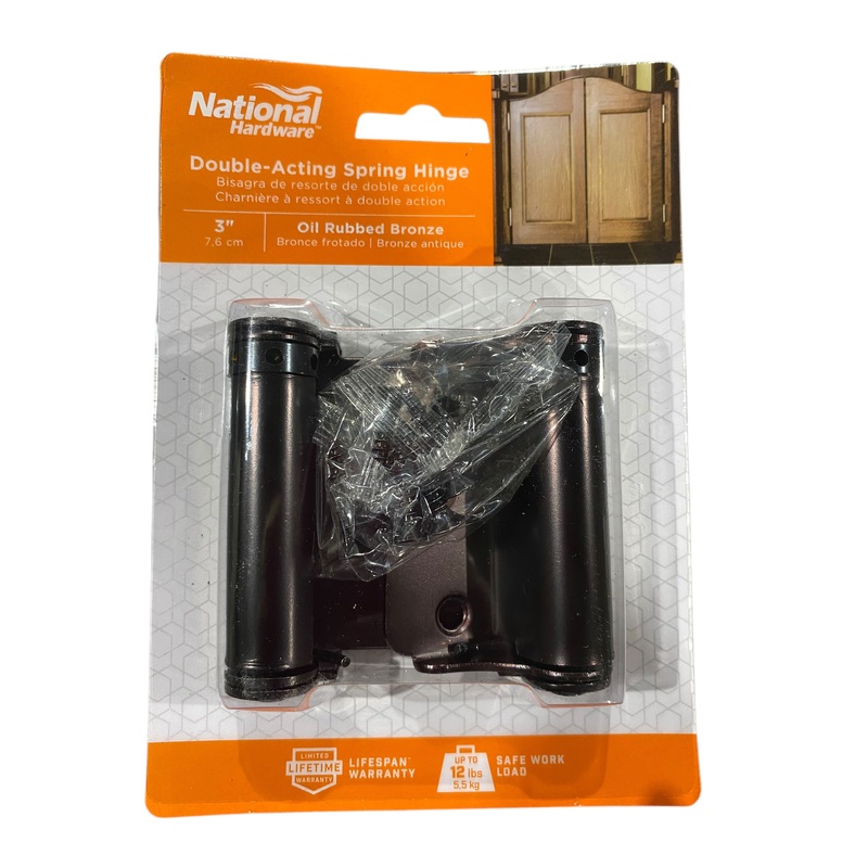 National Hardware, 3,  Oil, Rubbed, Bronze, Double, Active, Spring, Hinge, N100-052