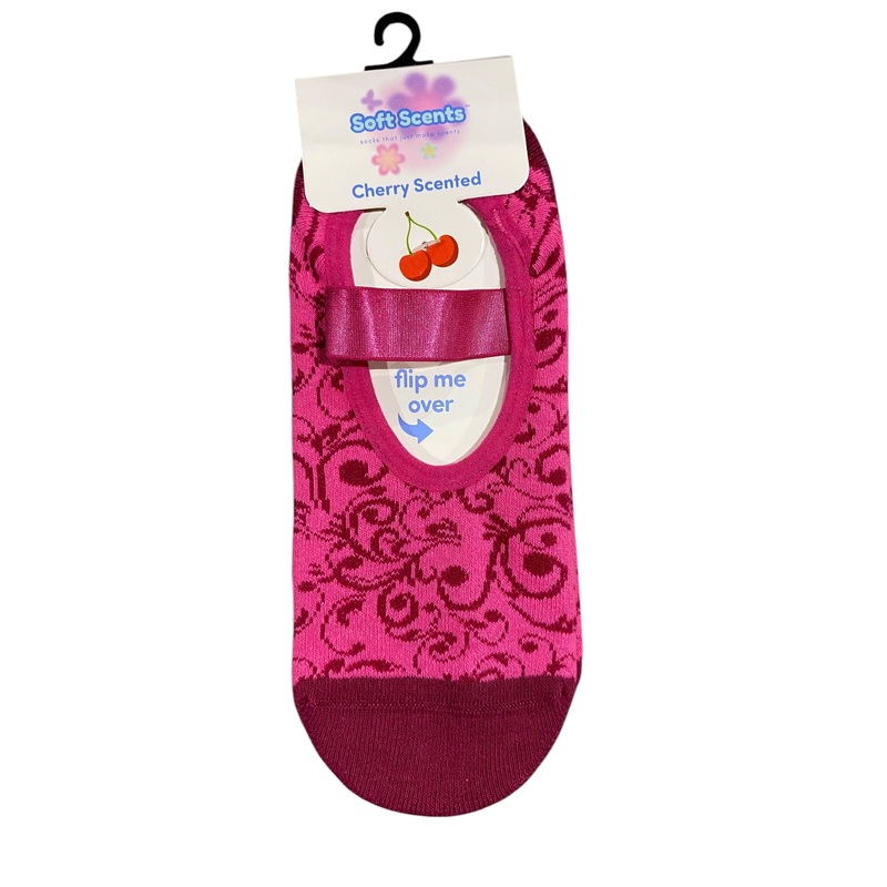 Precious Moments, Anti-Slip, Ballet, Cherry, Filigree Pattern, Print, Scented, Socks