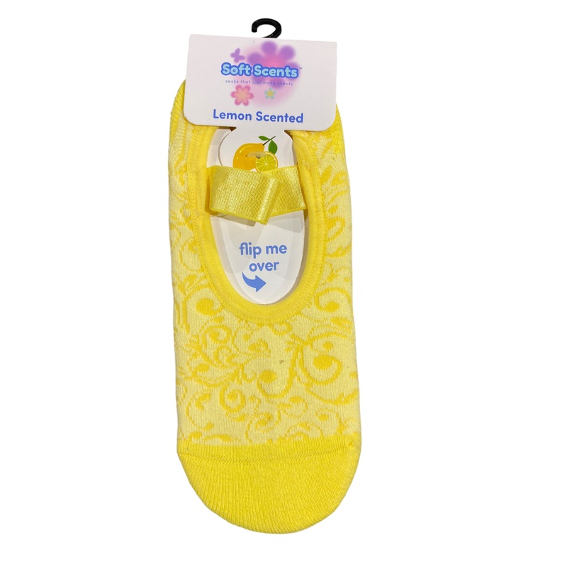 Precious Moments, Anti-Slip, Ballet, Filigree Pattern, Lemon, Scented, Socks