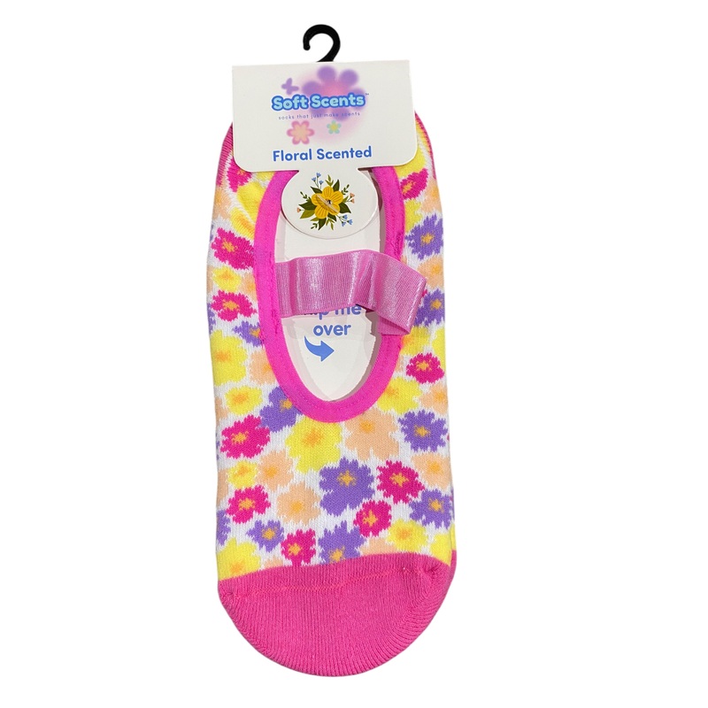 Precious Moments, Anti-Slip, Ballet, Floral, Print, Scented, Socks