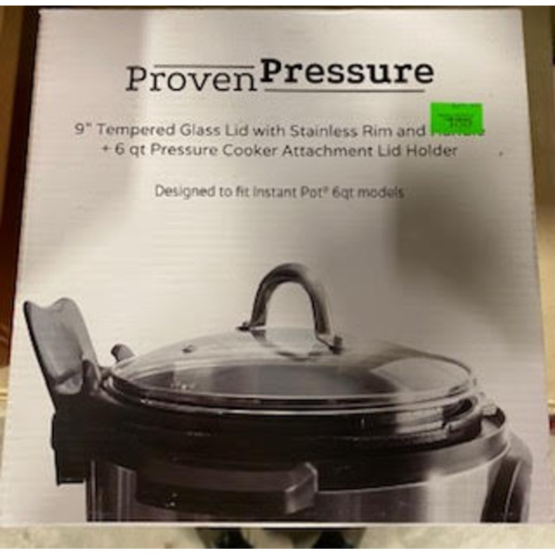 PROVEN PRESSURE GLASS LID WITH STAINLESS STEEL RIM