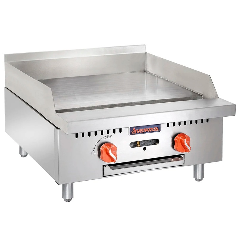 Sierra Range SRMG-24 24 Gas Griddle w/ Manual Controls – 3/4 Steel Plate, Convertible