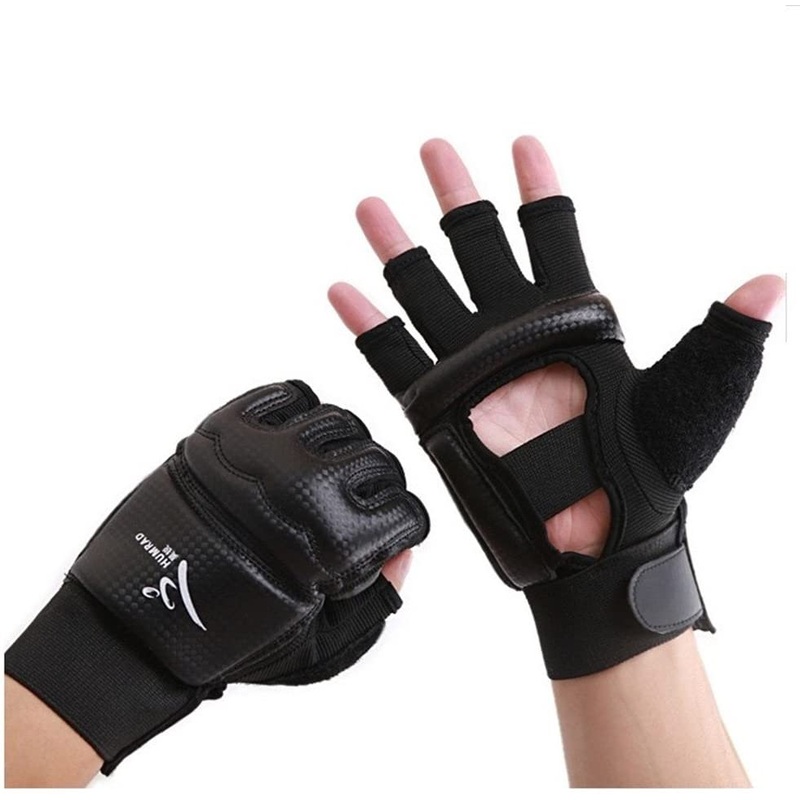 WONZONE HALF FINGER TAEKWONDO TRAINING BOXING GLOVES. SIZE MEDIUM