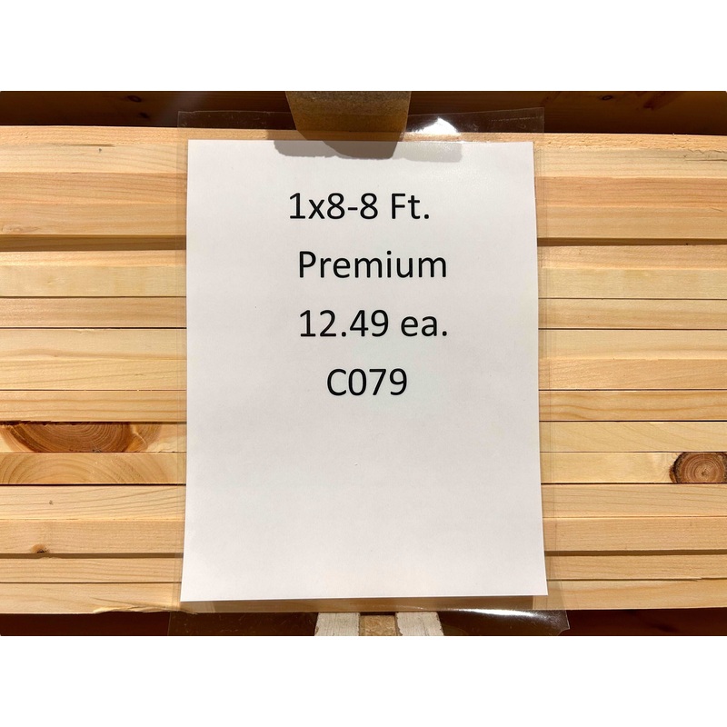 1 X 8 X 8 FT PREMIUM PINE (IN-STORE-PICKUP ONLY)