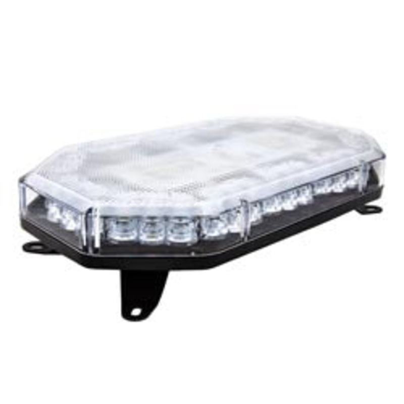 Amber 14 mini-bar 36 diode LED emergency / warning strobe light – CLEAR lens, magnetic or permanent mount