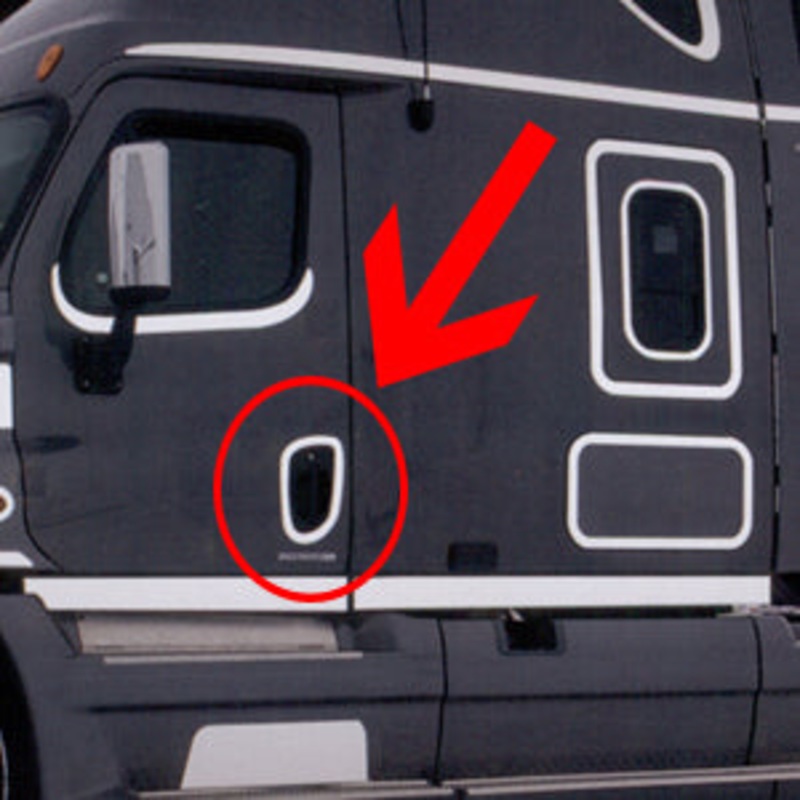 Freightliner Cascadia -2017 stainless steel exterior door handle surround – PAIR