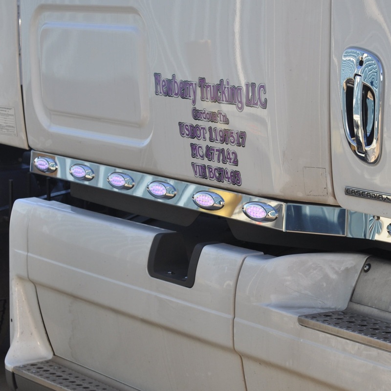Freightliner Cascadia stainless steel sleeper panel w/12 combo light HOLES ONLY for 70 sleeper