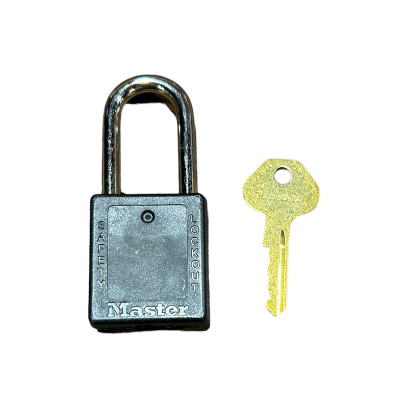 MASTER LOCK, Lockout Padlock, Keyed Different, Thermoplastic, Std Body Size, Metal, Std, Black
