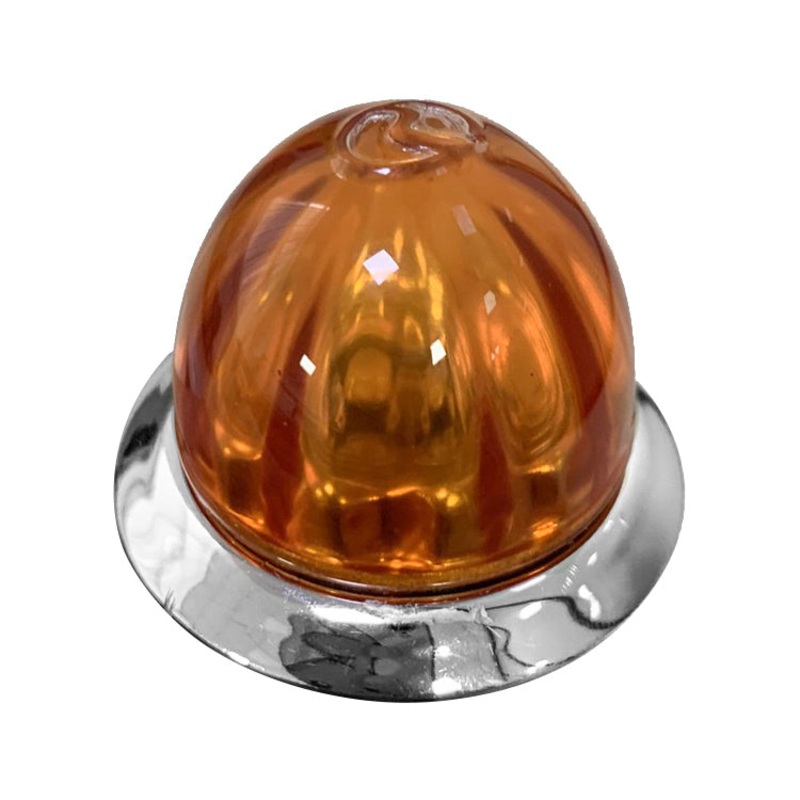 Mini Hero 3/4 diameter watermelon-style LED marker/turn signal light w/chrome bezel, 3 wires
