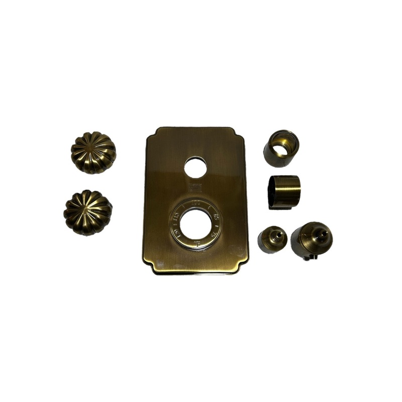 Newport Brass 3-873TS/06 1/2 Thermostatic Trim Plate With Handles, In Antique Brass, New in Box