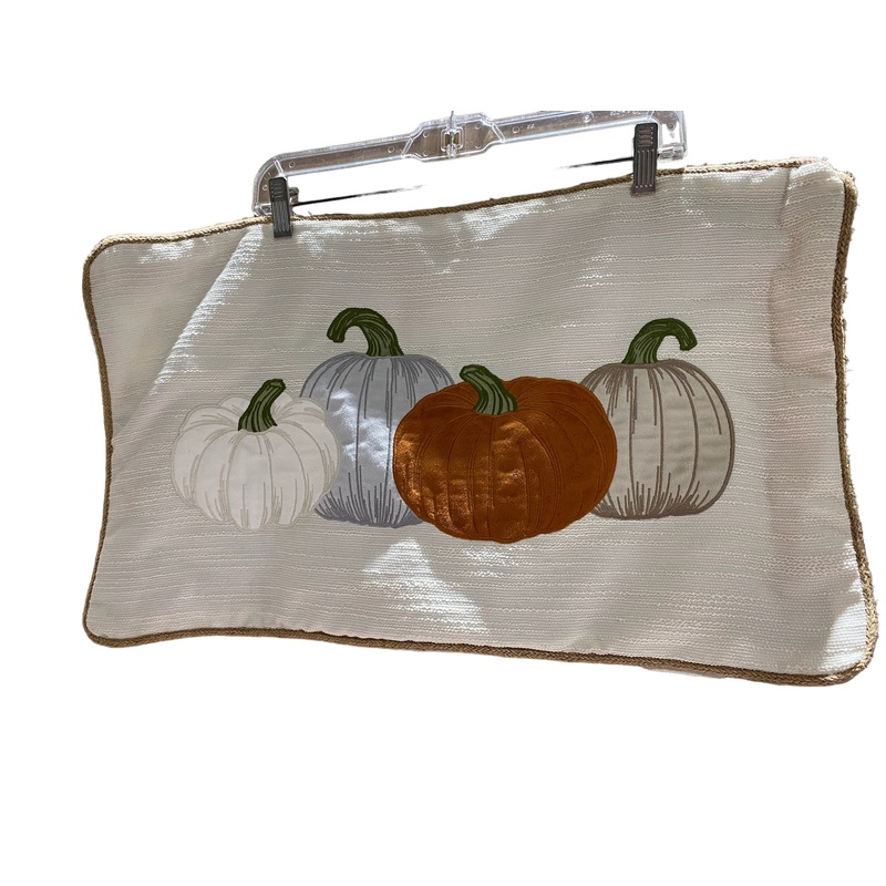 Pumpkin Trio Decorative Throw Pillow Cover – Orange/Tan – Standard