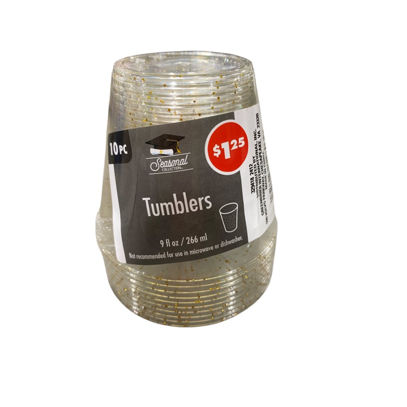 Seasonal Collection, Glitter Tumblers, 10pk