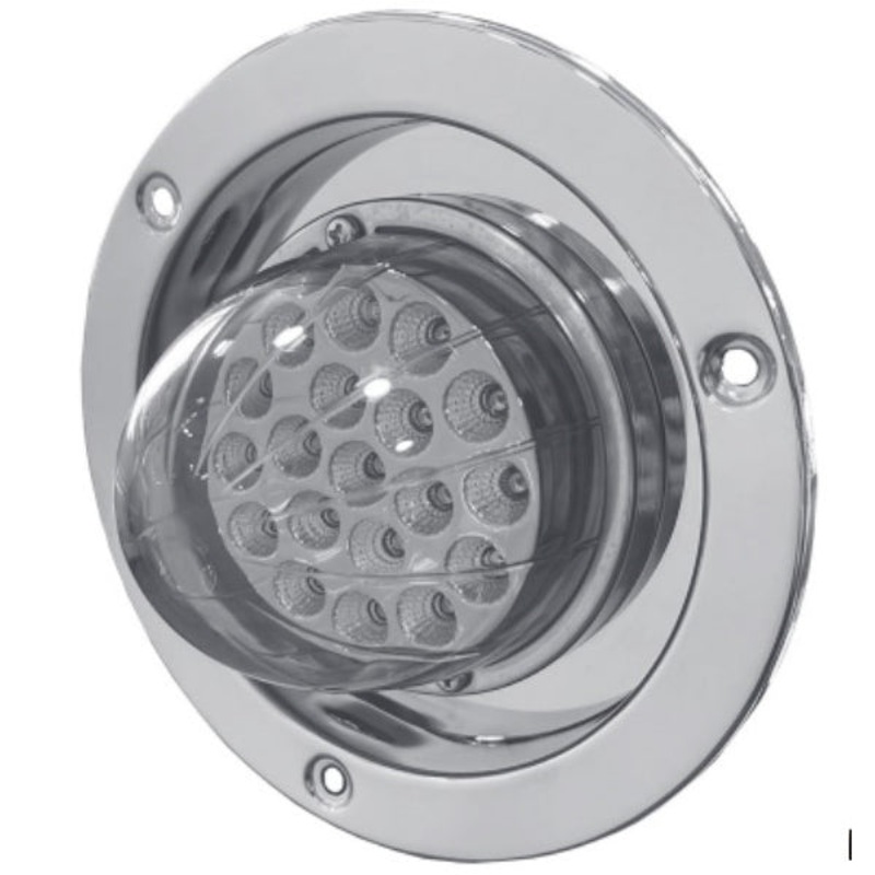 Stainless steel plate and flange for mounting watermelon-style sleeper load light