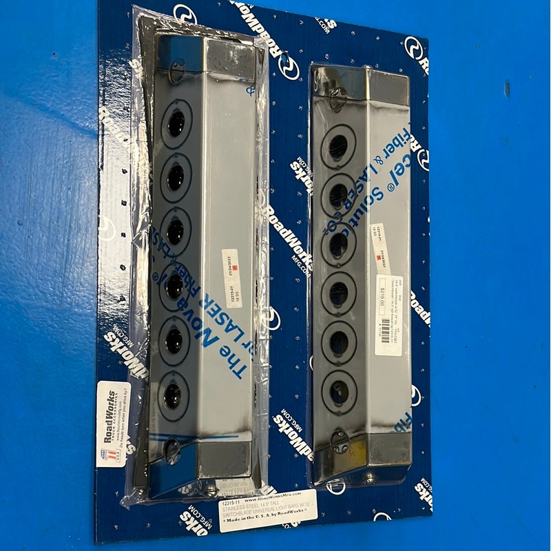 Switchblade 14.5 tall firewall light bars w/32 bullseye/button 3/4 light holes ONLY – PAIR