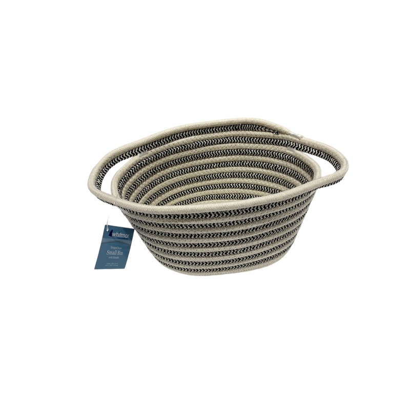 Whitmor Striped Rope Small Bin with Handle