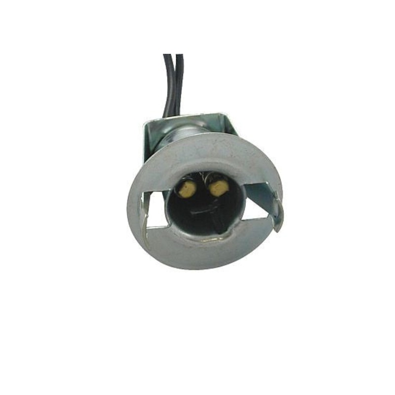 1-Wire universal single contact instrument panel & license plate light socket w/ spring clip mount, 1 piece