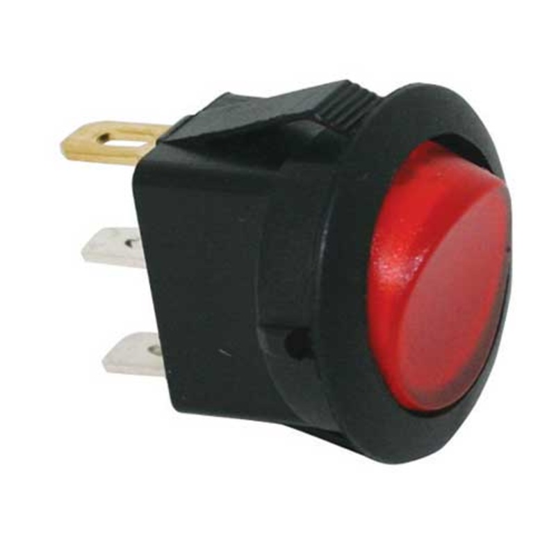 10 AMP @ 12 Volt On/Off round rocker switch – SINGLE