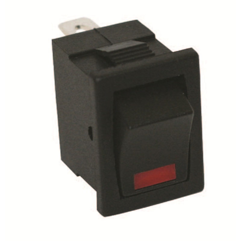 10 AMP @ 12 Volt S.P.S.T. On/Off black miniature rocker switch – SINGLE