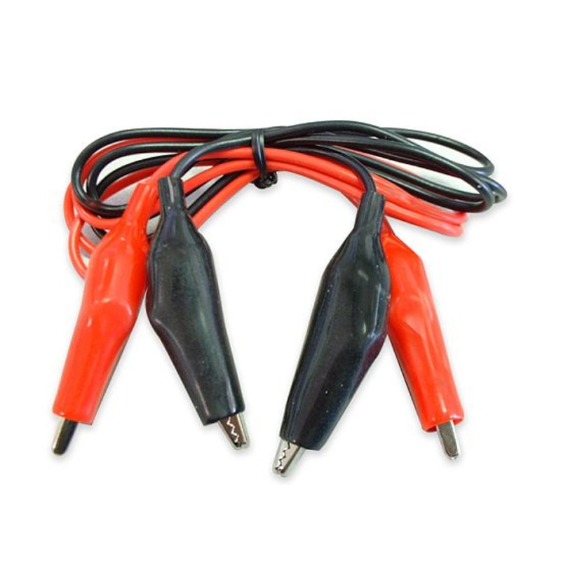 10 Amp Alligator Test Clips w/ 36 Vinyl Leads & Boots, 1 Red and 1 Black (1 Set)