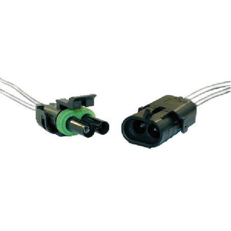 14 AWG weather pack assembly male / female double cavity with 10 pigtails, 1 set