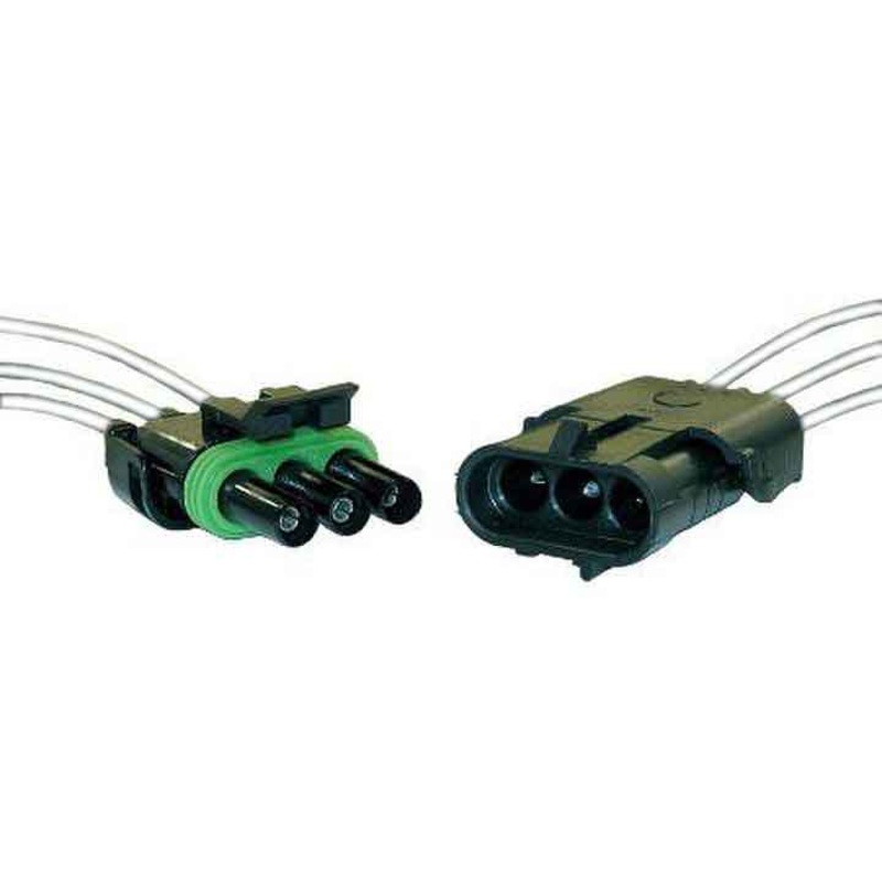 14 AWG weather pack assembly male / female triple cavity with 10 pigtails, 1 set