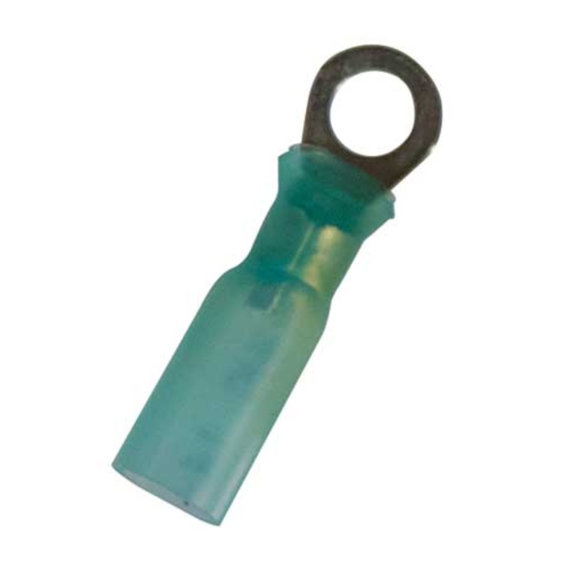 16-14 AWG crimp seal heat shrink ring terminal – Blue, 5 pieces
