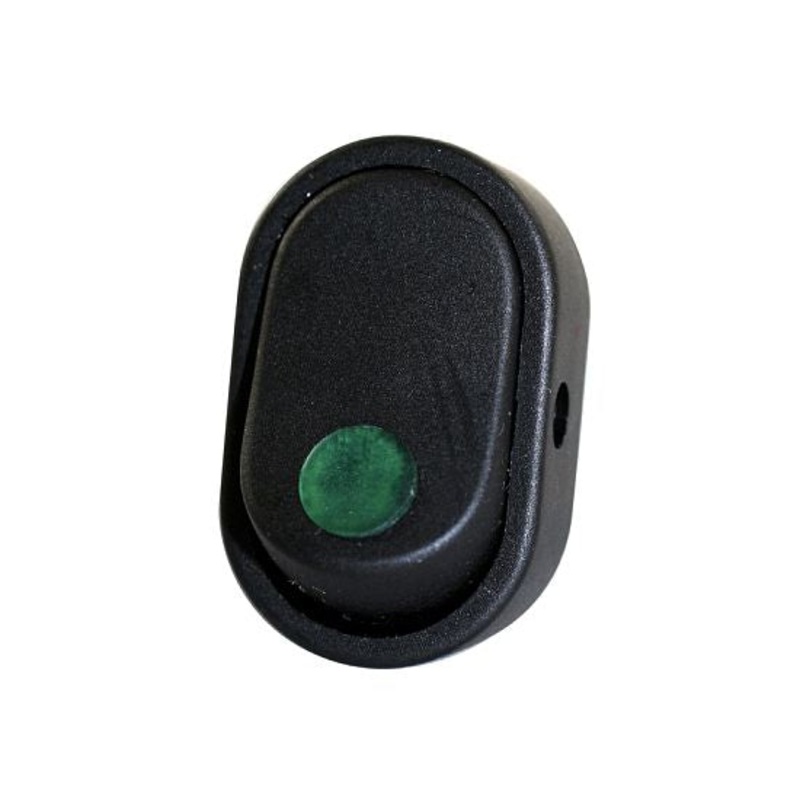 16 AMP @ 12 Volt On/Off illuminated oval rocker switch – SINGLE