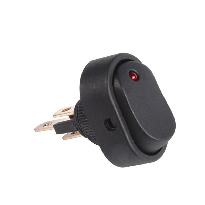 16 AMP @ 12 Volt On/Off LED illuminated oval rocker switch – SINGLE