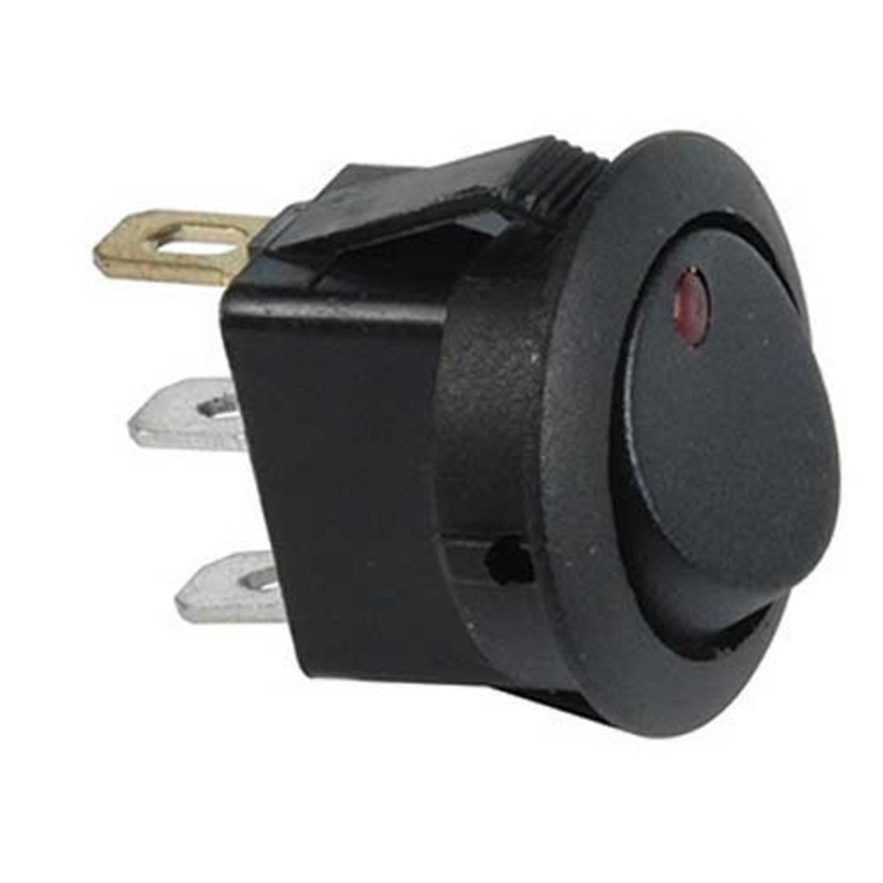 16 AMP @ 12 Volt On/Off LED illuminated round rocker switch – SINGLE