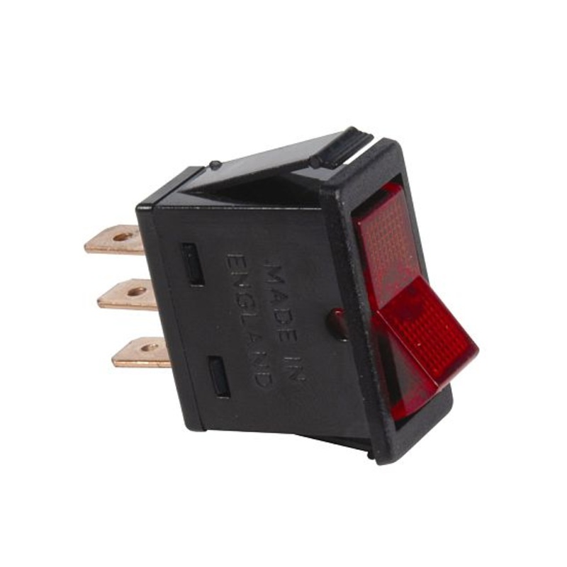 20 AMP @ 12 Volt S.P.S.T. illuminated rectangular rocker switch – SINGLE