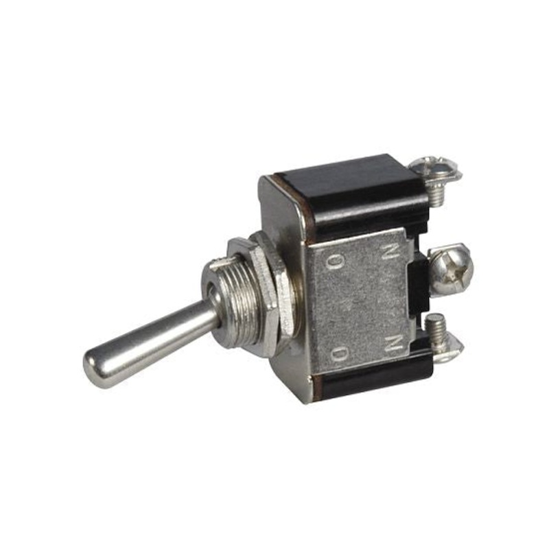 25 amp @ 12 volt S.P.D.T. heavy duty On/ON marine toggle switch with three screw terminals – SINGLE