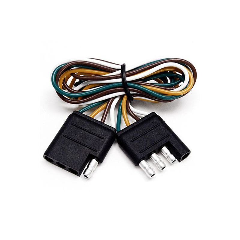 4-way flat molded male/female trailer connectors w/ polarized plugs – 1 piece