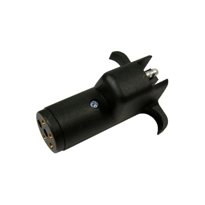 6-pole round to 4-way flat male/female trailer plug adapter – 1 piece