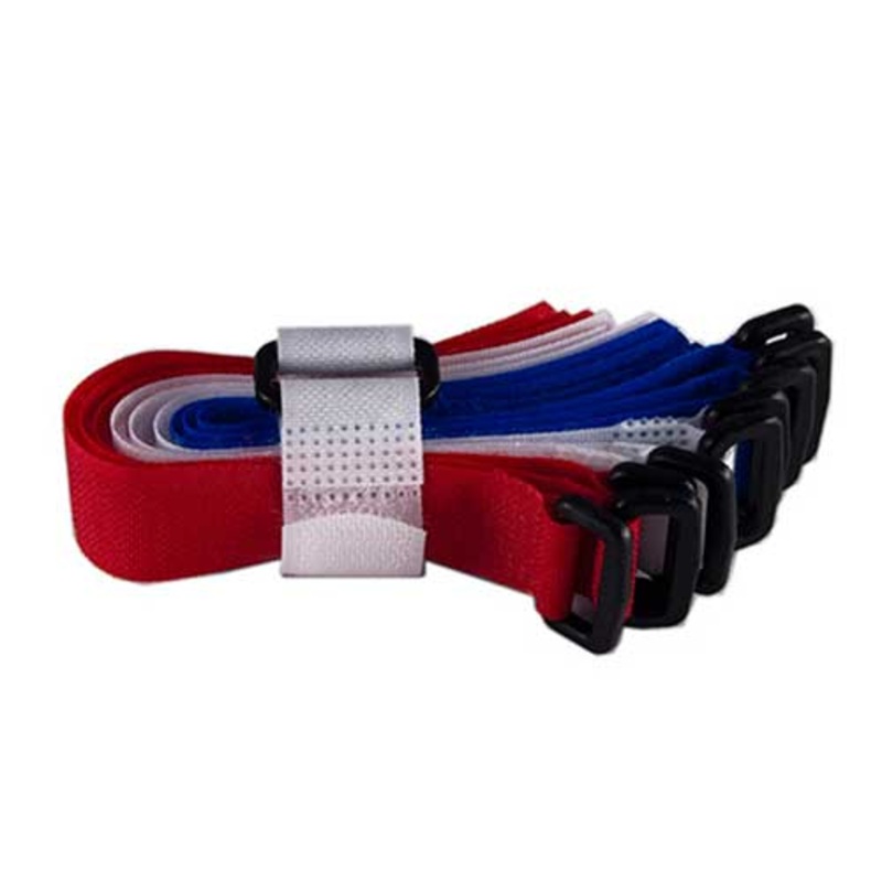 8 hook and loop velcro strip-tie fasteners with buckle – 8 pieces
