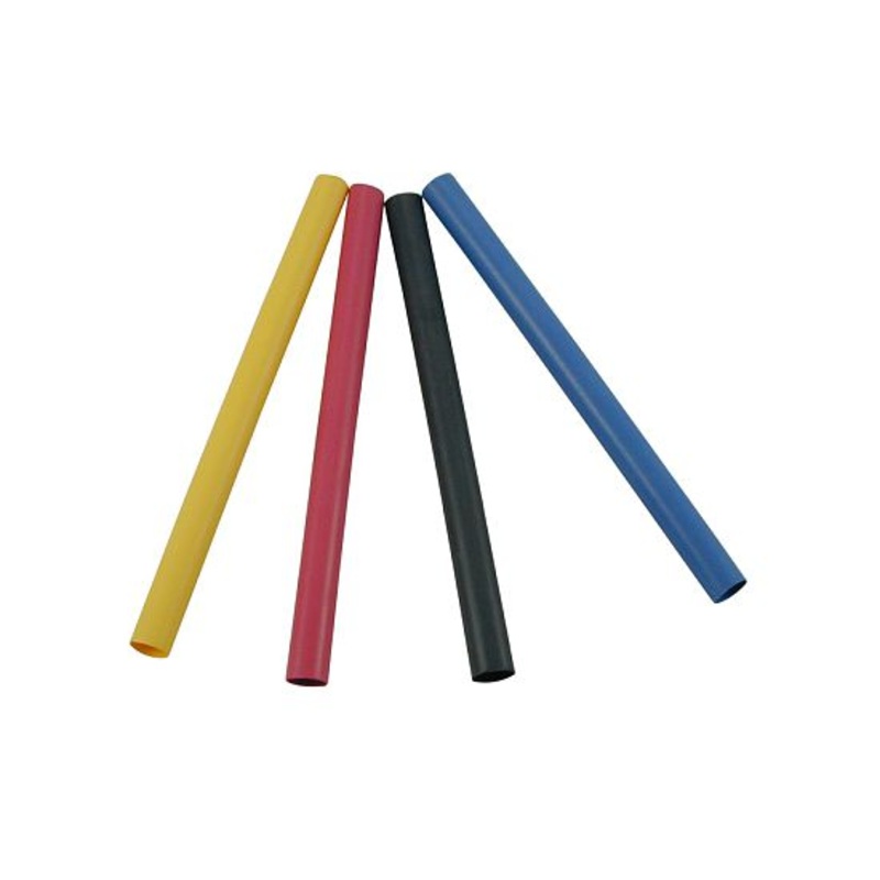 Assorted 3/16 blue, clear, green, red, and yellow 4 heat shrink tubing – 10 pieces