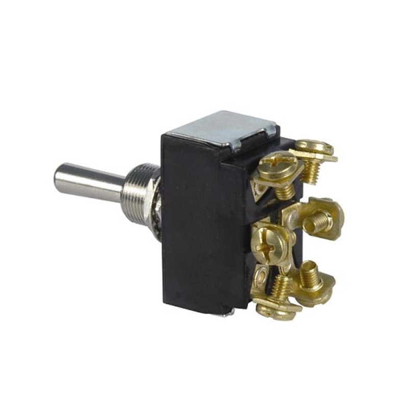 Heavy duty toggle switch w/ 6 screw terminals 30 amp 12 volt D.P.S.T momentary On/Off/momentary On – SINGLE